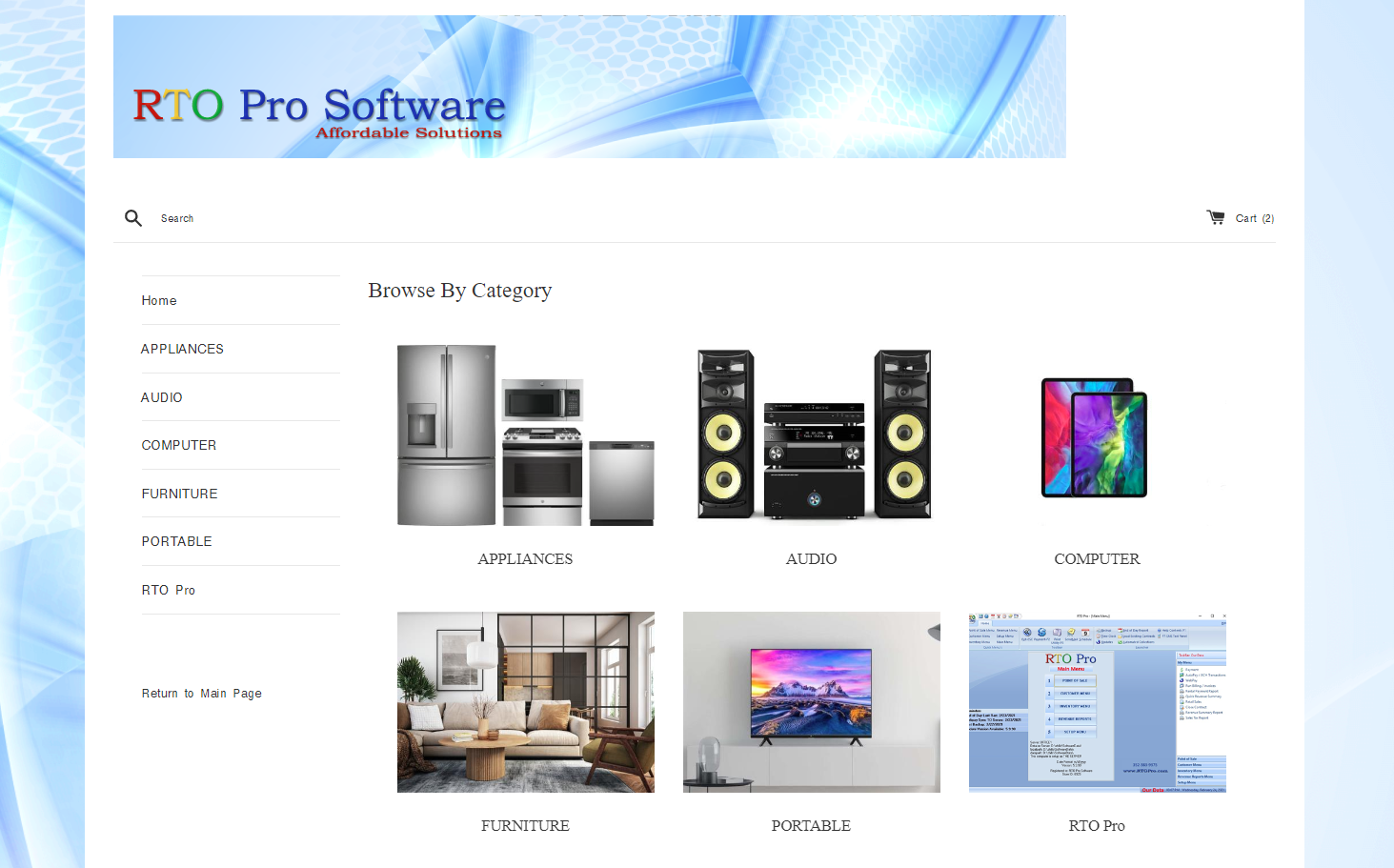 Online gallery screenshot